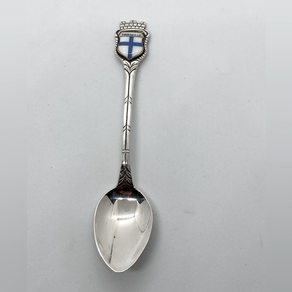 Vtg Antiko 800 Silver Marseille France Mini Souvenir Spoon Sugar Spoon / 4”
